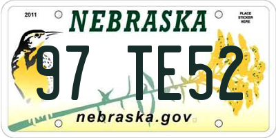 NE license plate 97TE52