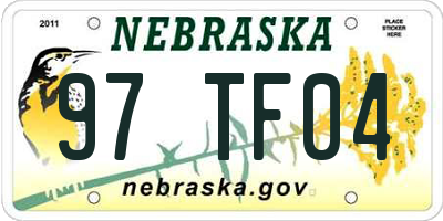 NE license plate 97TF04