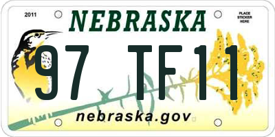 NE license plate 97TF11