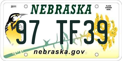 NE license plate 97TF39