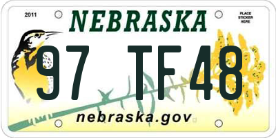 NE license plate 97TF48