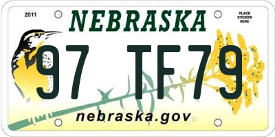 NE license plate 97TF79