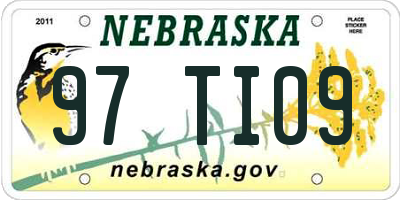 NE license plate 97TI09