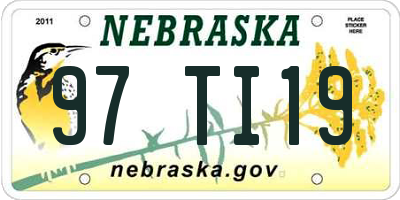 NE license plate 97TI19