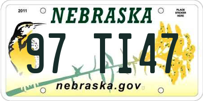 NE license plate 97TI47