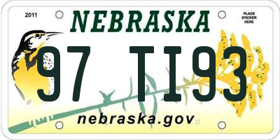 NE license plate 97TI93