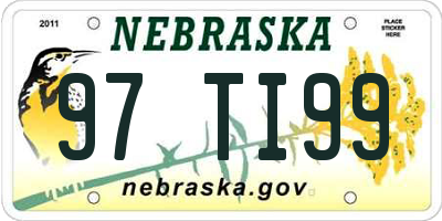 NE license plate 97TI99