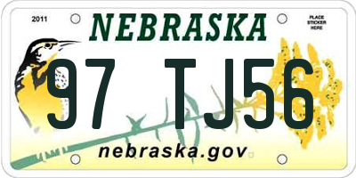 NE license plate 97TJ56