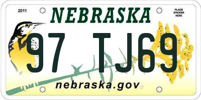 NE license plate 97TJ69
