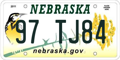 NE license plate 97TJ84