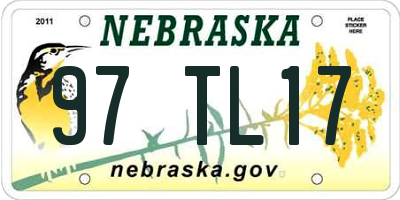 NE license plate 97TL17