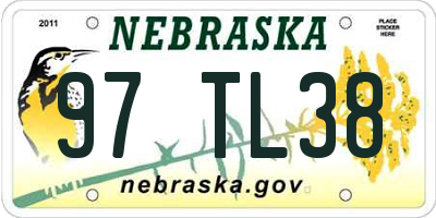 NE license plate 97TL38
