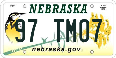 NE license plate 97TM07