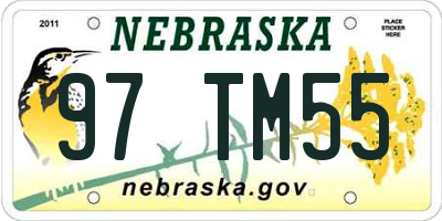 NE license plate 97TM55