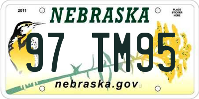 NE license plate 97TM95