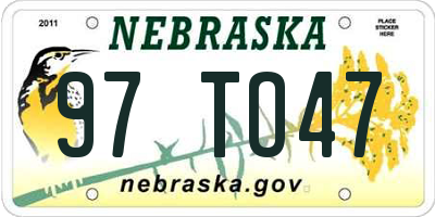 NE license plate 97TO47