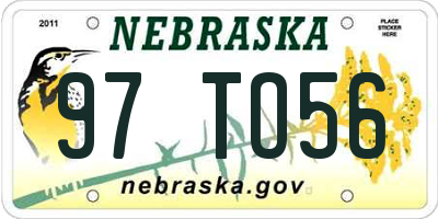 NE license plate 97TO56