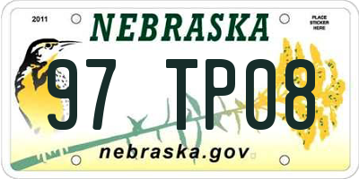 NE license plate 97TP08