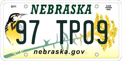 NE license plate 97TP09