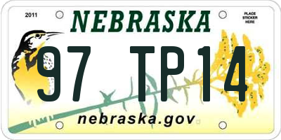 NE license plate 97TP14