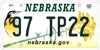 NE license plate 97TP22