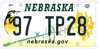 NE license plate 97TP28