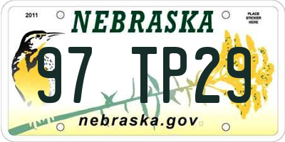 NE license plate 97TP29