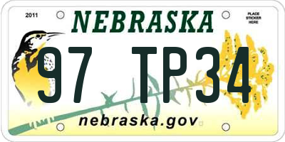 NE license plate 97TP34