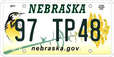 NE license plate 97TP48