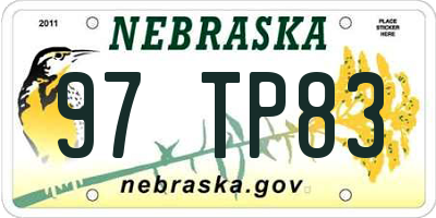 NE license plate 97TP83