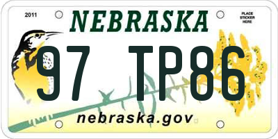NE license plate 97TP86