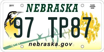 NE license plate 97TP87