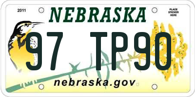 NE license plate 97TP90