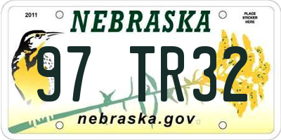 NE license plate 97TR32