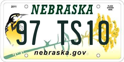 NE license plate 97TS10