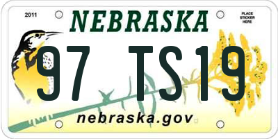 NE license plate 97TS19