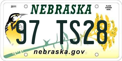 NE license plate 97TS28
