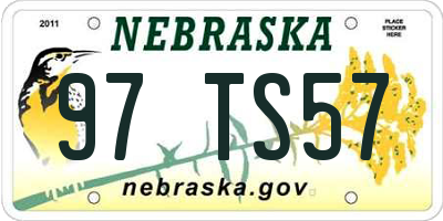 NE license plate 97TS57