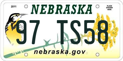 NE license plate 97TS58