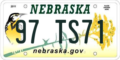 NE license plate 97TS71