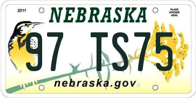 NE license plate 97TS75