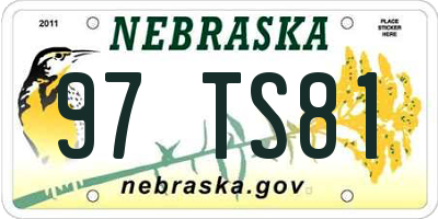 NE license plate 97TS81