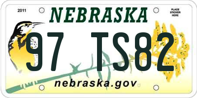 NE license plate 97TS82