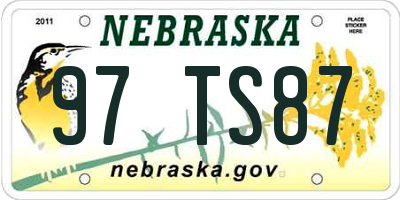 NE license plate 97TS87