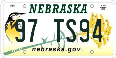 NE license plate 97TS94