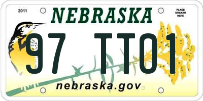 NE license plate 97TT01