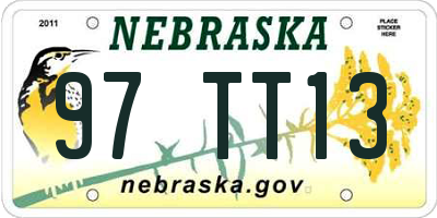 NE license plate 97TT13