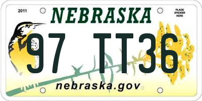 NE license plate 97TT36