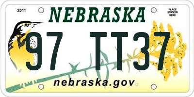 NE license plate 97TT37