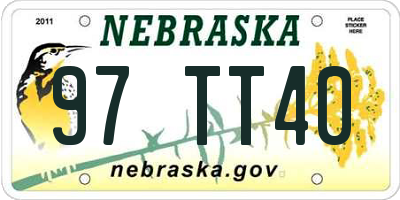 NE license plate 97TT40